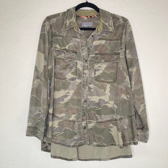 Anthropologie Montana Camo Button down Blouse 4 - Picture 11 of 11